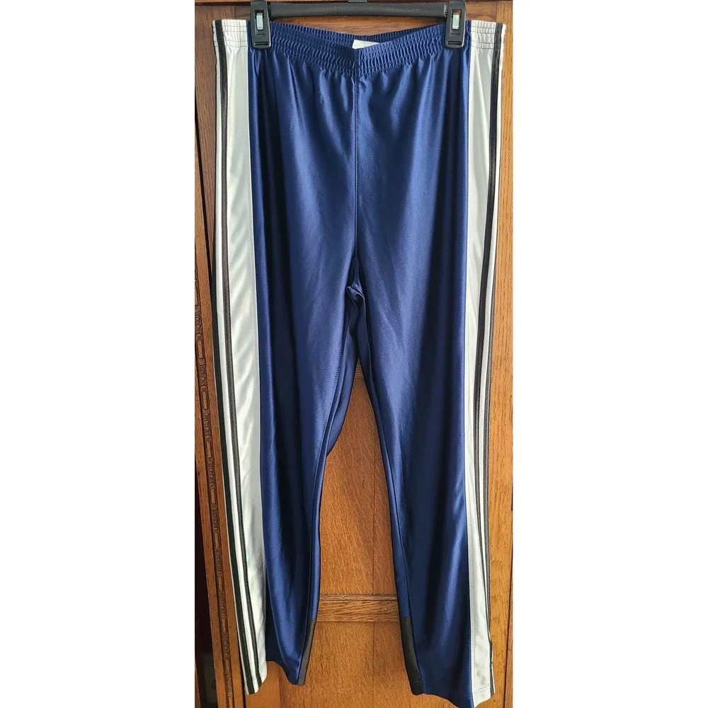 Adidas Mens Vintage Snap Button Adibreak Track Pants Blue White Large AUZ001